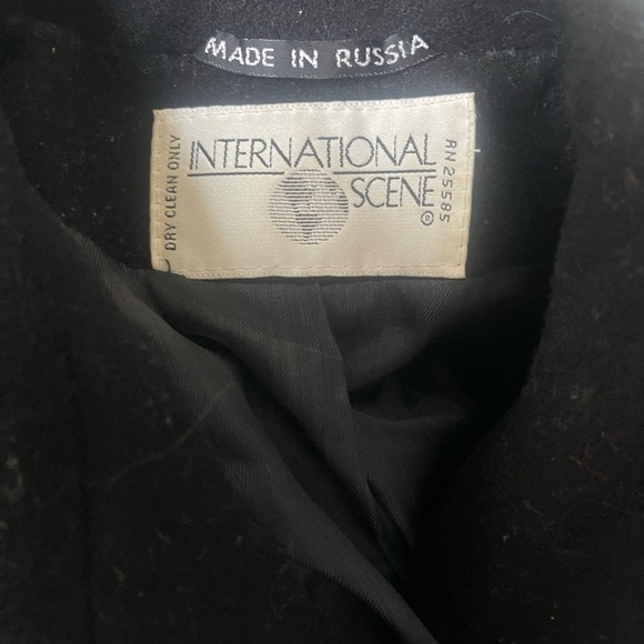 Scene Weaver Black Trench Coat with Gold Buttons WOOL made in Rusia - Picture 2 of 6